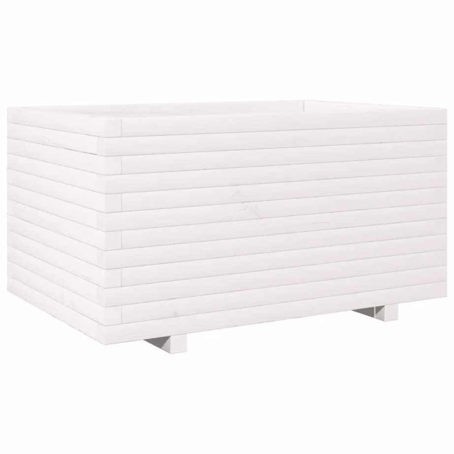 Valge männipuidust aia taimekast, 90 x 60 x 49,5 cm – 7