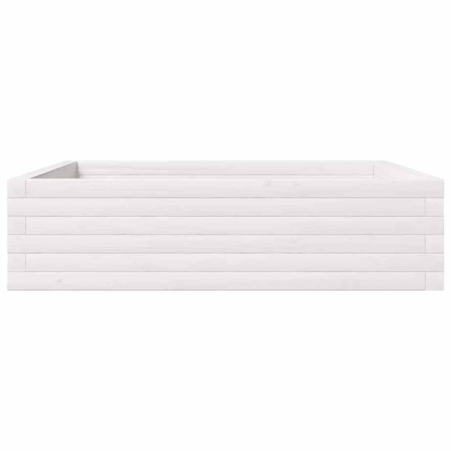 Valge männipuidust aia taimekast, 90 x 90 x 23 cm – 5