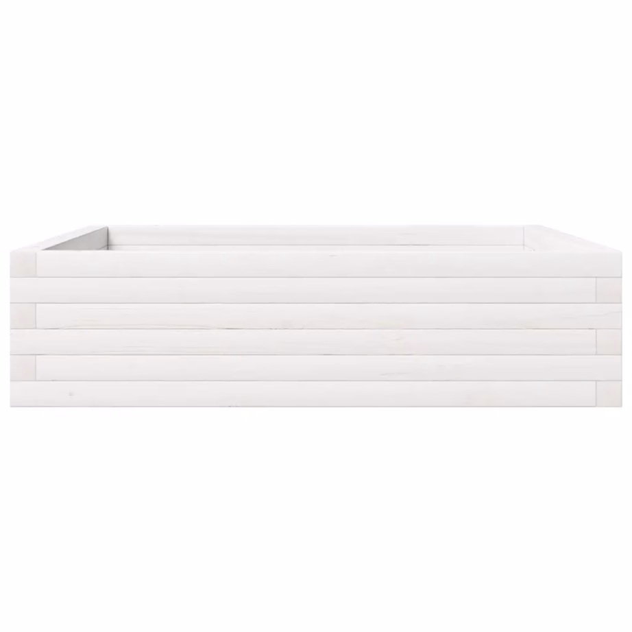 Valge männipuidust aia taimekast, 90 x 90 x 23 cm – 6