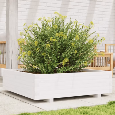 Aia taimekast valge männipuidust, 90 x 90 x 26,5 cm