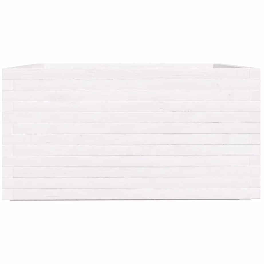 Valge täismännipuidust aia taimekast, 90 x 90 x 49,5 cm – 6