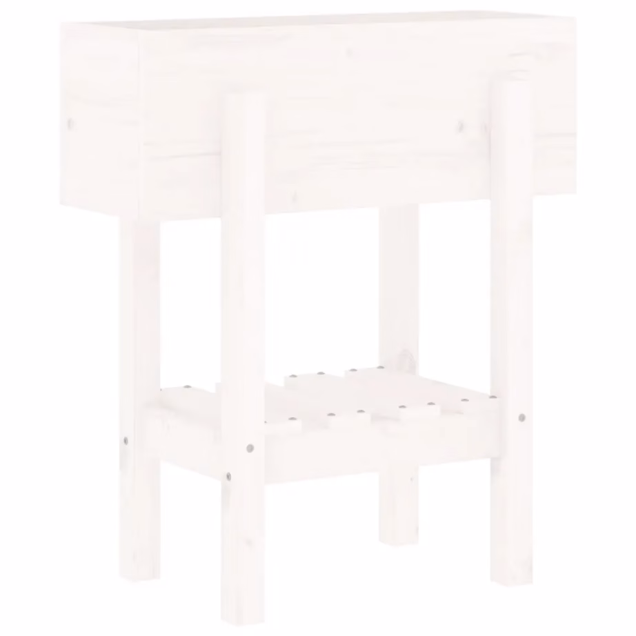 Aia taimekast riiuliga, valge männipuit, 62 x 30 x 69 cm – 4