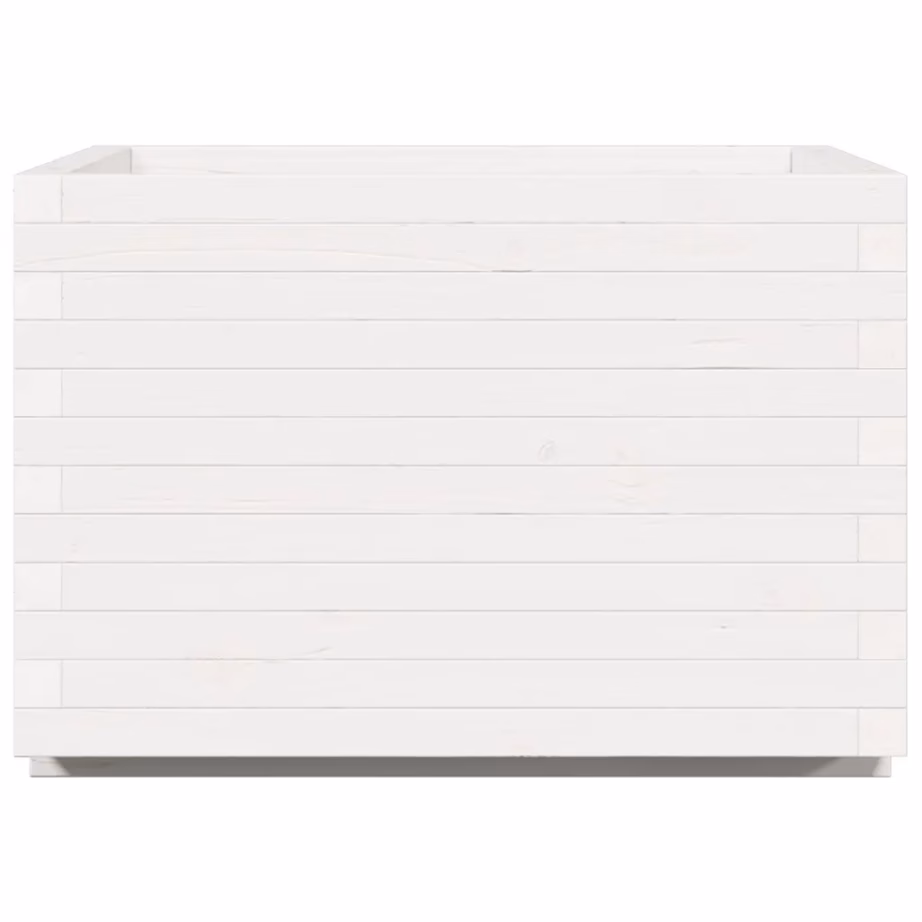 Valge täismännipuidust aiataimekast, 70 x 70 x 49,5 cm – 6