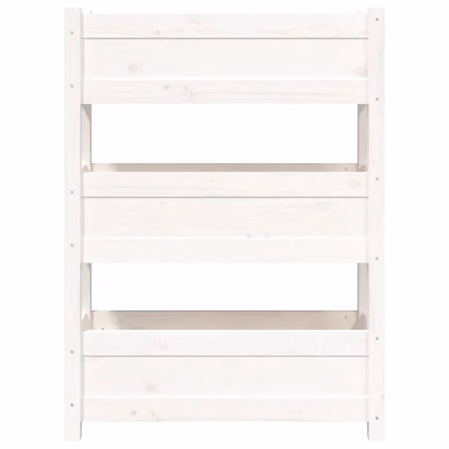 Kolmekordne taimekast rõdule ja aeda, valge männipuidust, 77 x 25 x 104,5 cm – 5