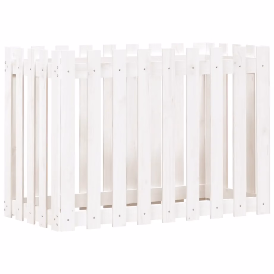 Aia disainiga kõrgendatud taimelava, valge männipuit, 100 x 50 x 70 cm – 2