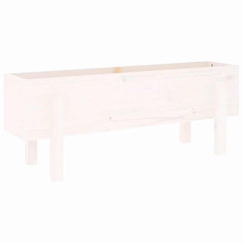 Kõrgendatud aia taimelava, valge männipuit, 101 x 30 x 38 cm – 2