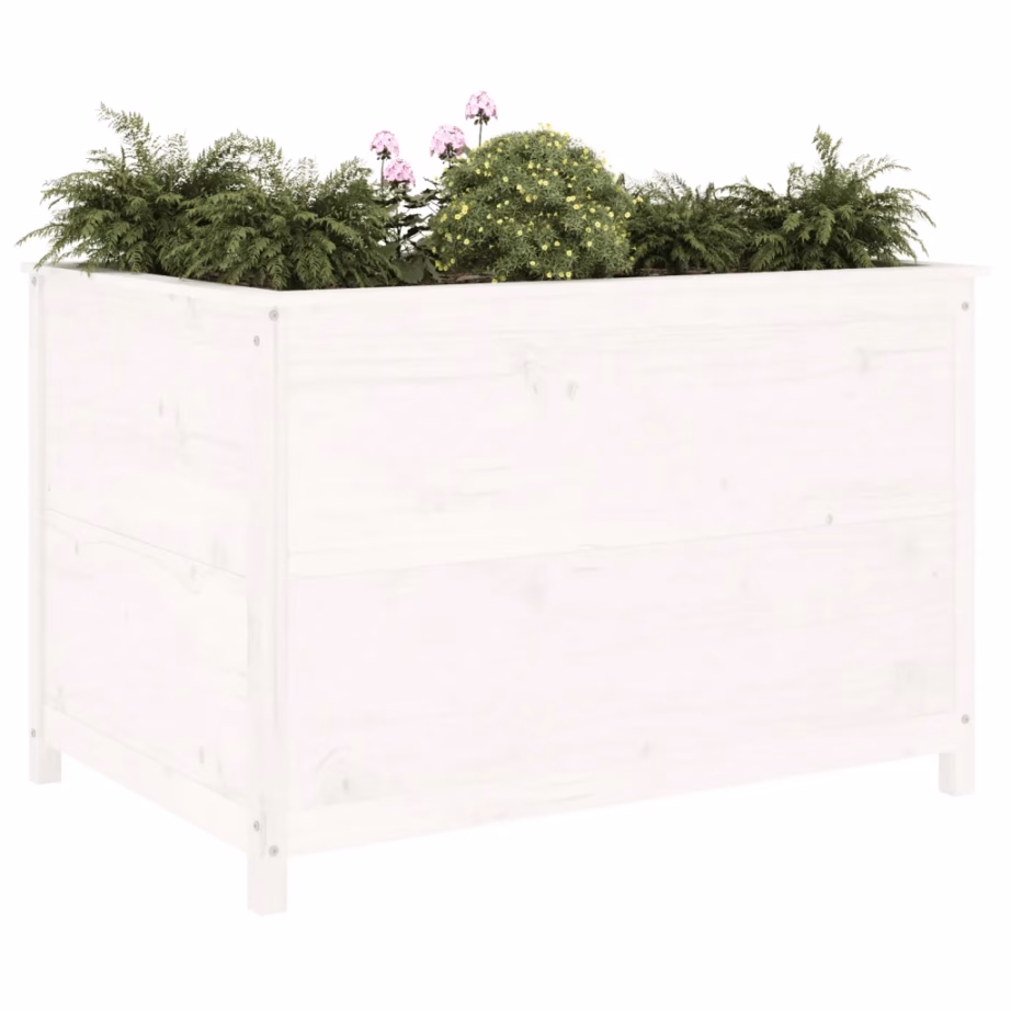 Valge männipuidust kõrgendatud taimelava, 119,5 x 82,5 x 78 cm – 3