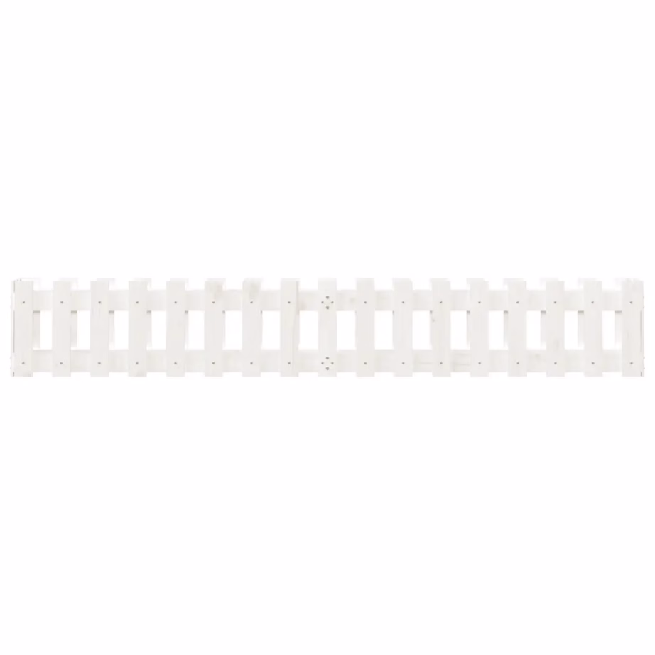 Valge männipuidust aia disainiga kõrgendatud taimelava, 200 x 30 x 30 cm – 5