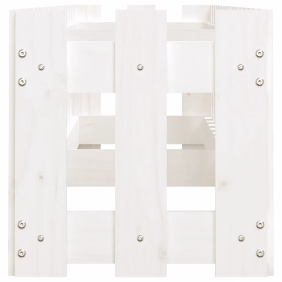 Valge männipuidust aia disainiga kõrgendatud taimelava, 200 x 30 x 30 cm – 6