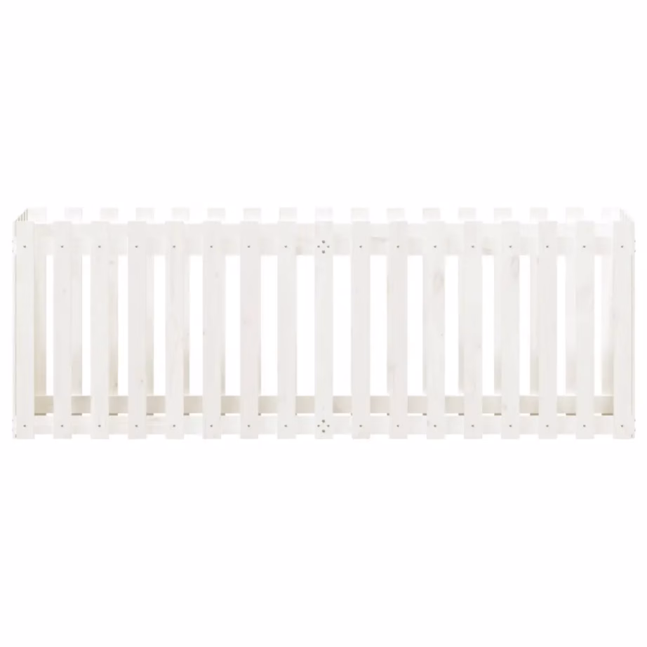 Valge männipuidust aia disainiga kõrgendatud taimelava, 200 x 50 x 70 cm – 5