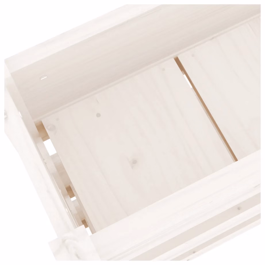 Vertikaalne männipuidust taimekast 3 istutuskastiga, valge, 112 x 25 x 104,5 cm – 7
