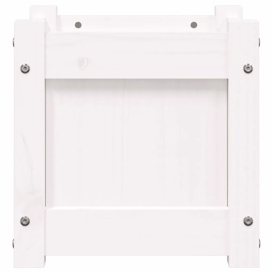 Valge puidust taimekast aeda ja rõdule, männipuit, 31 x 31 x 31 cm – 6