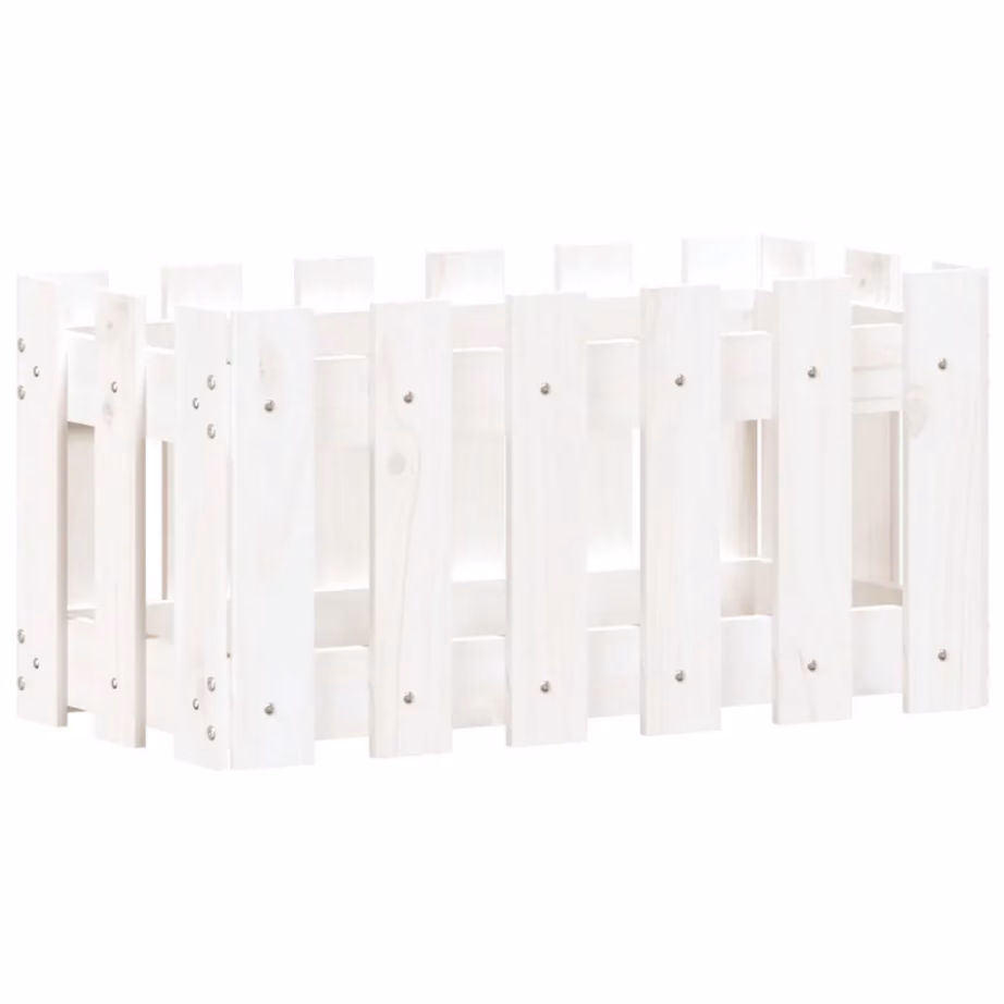 Valge männipuidust taimekast aialippaia disainiga, 60 x 30 x 30 cm – 2