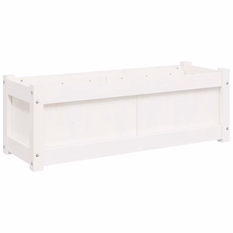 Valge männipuidust taimekast aeda ja terrassile, 90 x 31 x 31 cm – 7