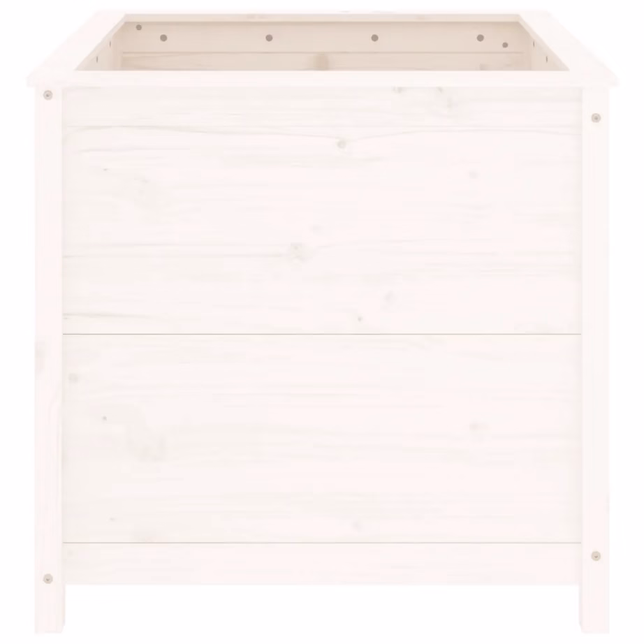 Valge männipuidust aia taimekast, 82,5 x 82,5 x 78 cm – 4