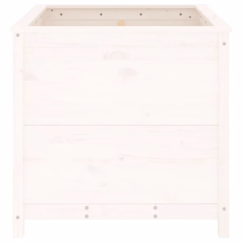 Valge männipuidust aia taimekast, 82,5 x 82,5 x 78 cm – 5