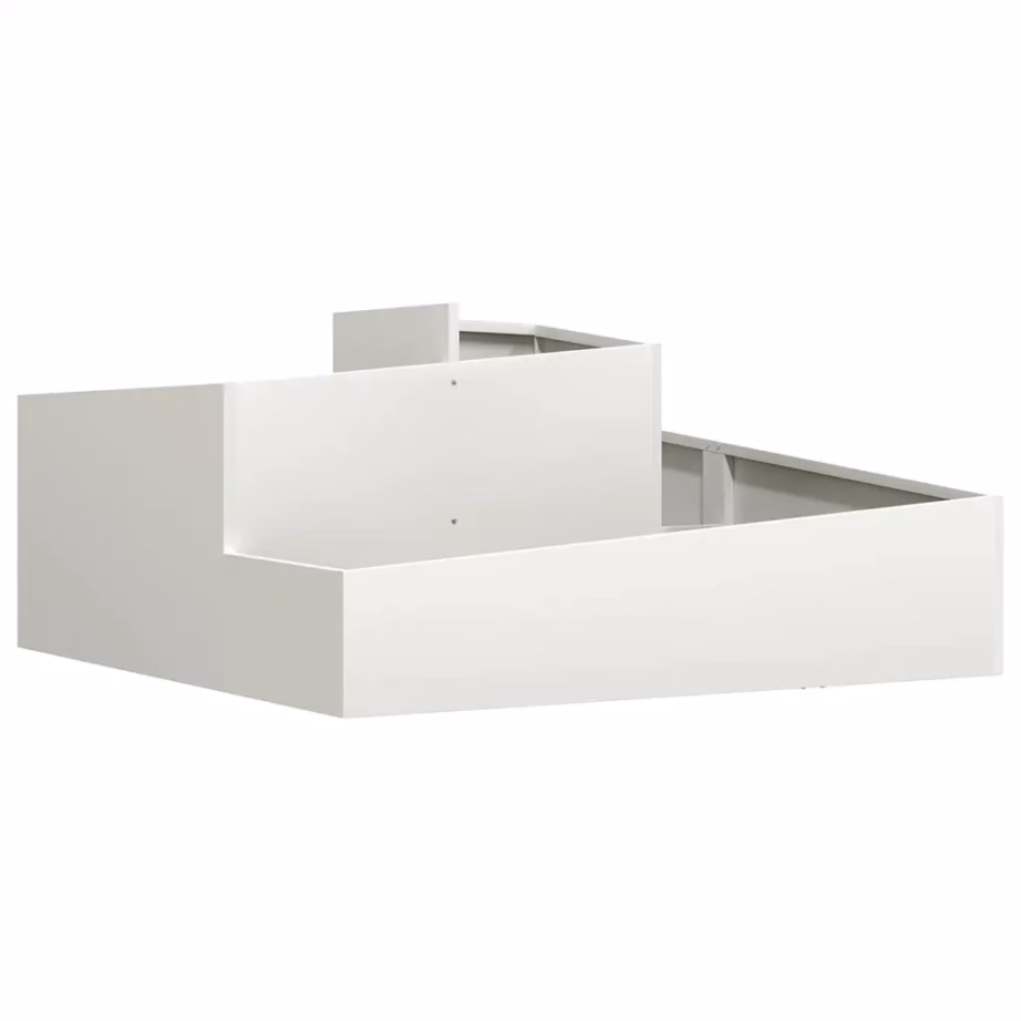 Valge metallist istutuskast aeda, külmvaltsitud teras, 100 x 100 x 50 cm – 2