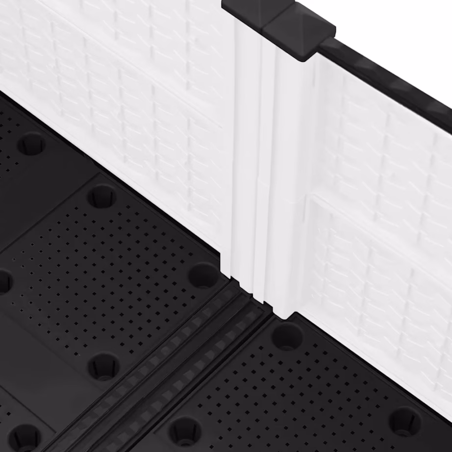 Taimelava rotangimustriga, valge polüpropüleen, 80 x 80 x 38 cm – 4