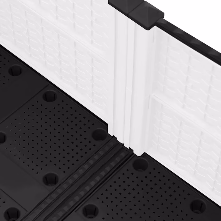 Polüpropüleenist taimelava rotangimustriga, valge, 160 x 40 x 38 cm – 8