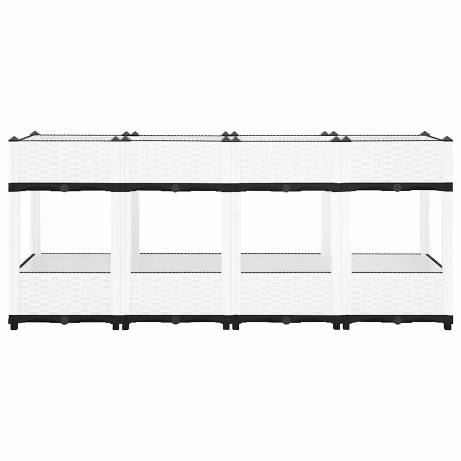 Valge polüpropüleenist taimelava rotangimustriga, 160 x 40 x 71 cm – 3