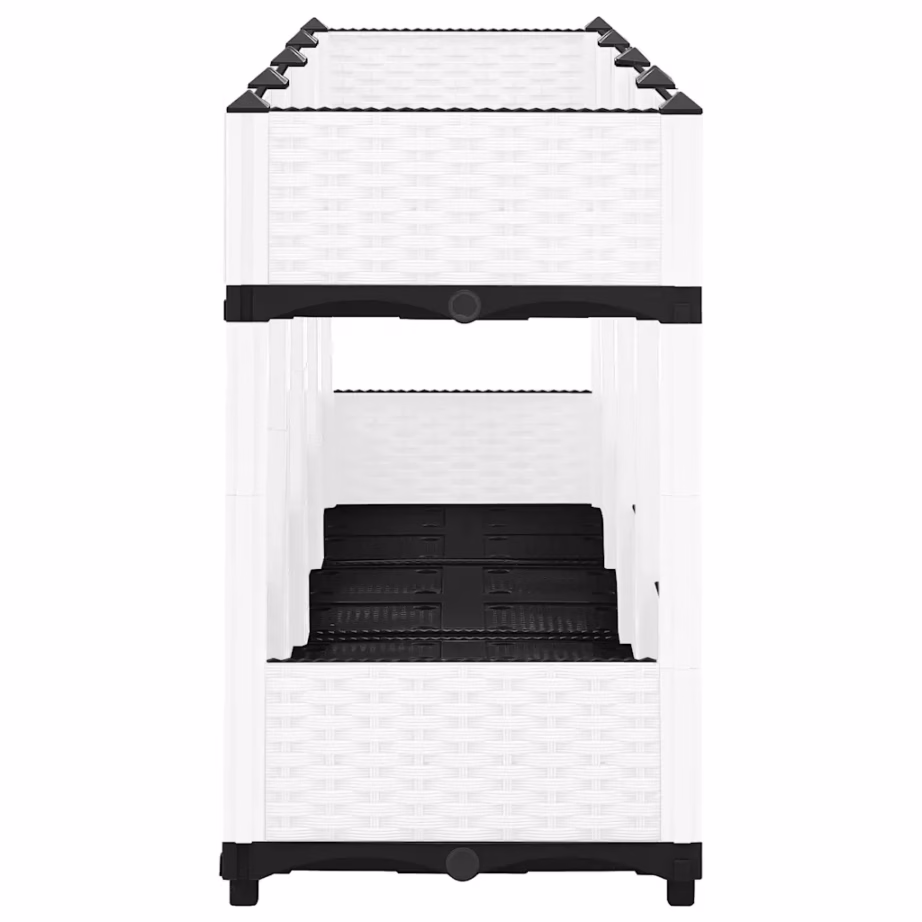 Valge polüpropüleenist taimelava rotangimustriga, 160 x 40 x 71 cm – 4