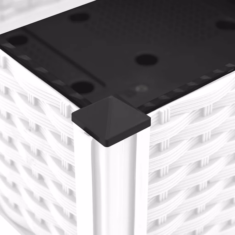 Valge polüpropüleenist taimelava rotangimustriga, 80 x 40 x 23 cm – 7