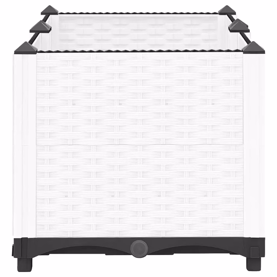 Taimelava rotangimustriga, valge polüpropüleen, 80 x 40 x 38 cm – 5