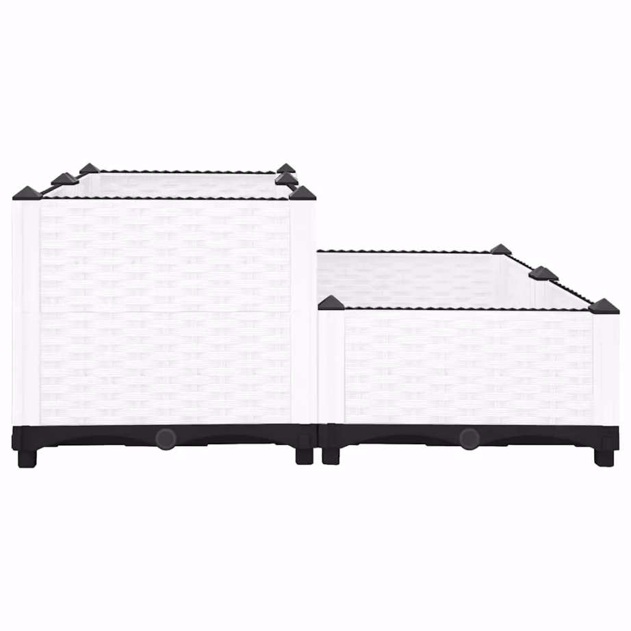 Rotangimustriga taimelava, valge polüpropüleen, 80 x 80 x 38 cm – 4