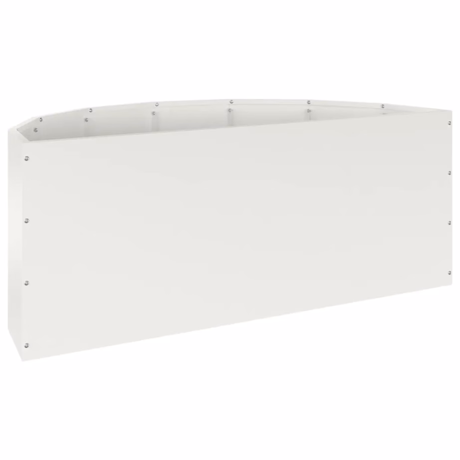 Poolringikujuline terasest taimekast, valge, 90 x 45 x 35 cm – 7