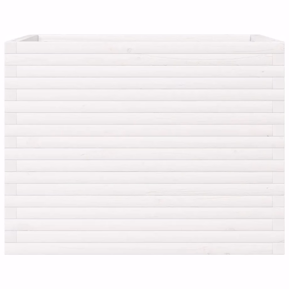 Valge ebatsuugapuidust aia taimekast, 90 x 60 x 68,5 cm – 5