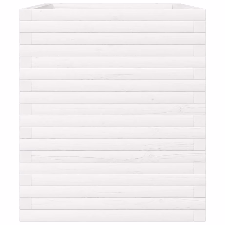 Valge ebatsuugapuidust aia taimekast, 90 x 60 x 68,5 cm – 6