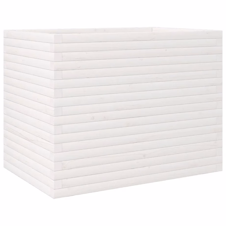 Valge ebatsuugapuidust aia taimekast, 90 x 60 x 68,5 cm – 7