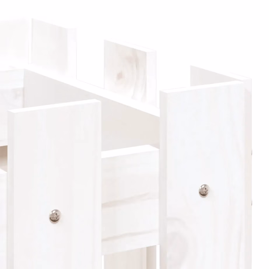 Valge männipuidust aiapiirde stiilis kõrgendatud taimelava, 100 x 30 x 30 cm – 7