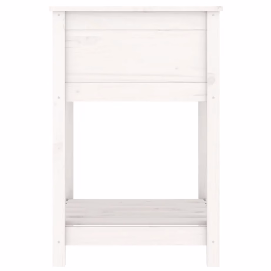 Valge männipuidust riiuliga taimekast, 54 x 54 x 81 cm – 6