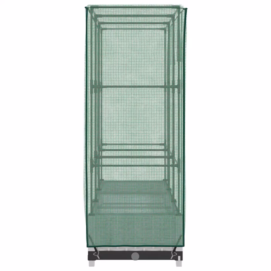 Kõrgendatud taimekast kasvuhoonekattega, rotangiimitatsioon, valge, 120 x 40 x 123 cm – 5