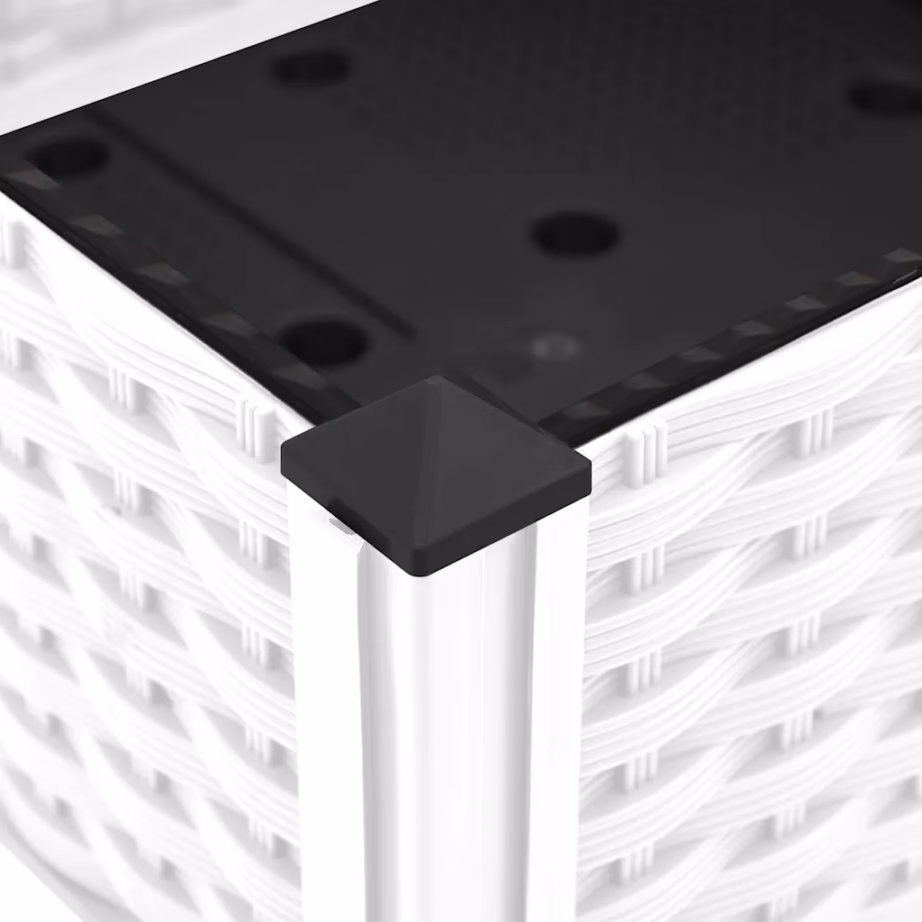 Valge polüpropüleenist taimelava rotangimustriga, 40 x 40 x 23 cm – 6