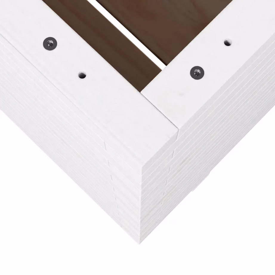 Valge täismännipuidust aia taimekast, 60 x 60 x 72,5 cm – 8