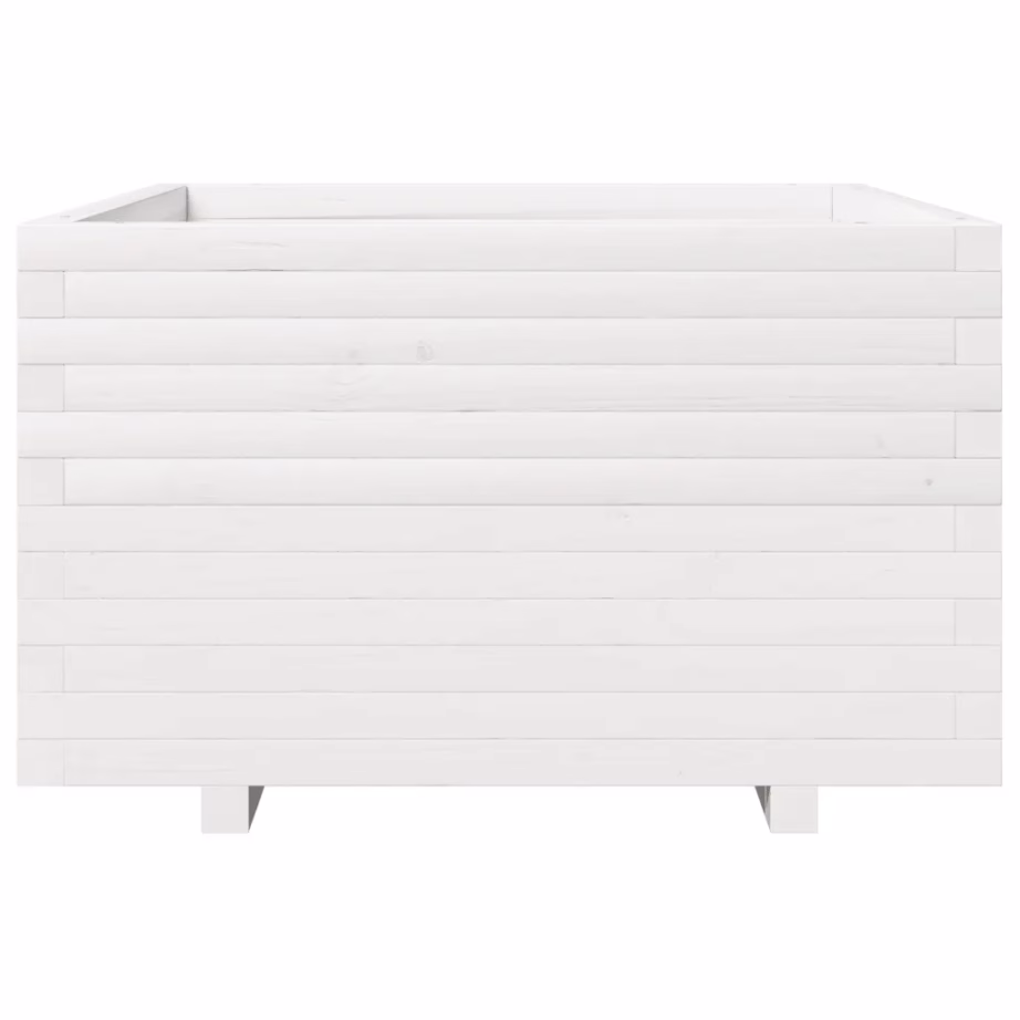 Valge aia taimekast täispuidust, 80 x 80 x 49,5 cm – 5