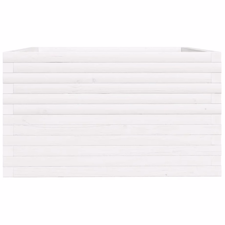 Valge aia taimekast täispuidust, 80 x 80 x 49,5 cm – 6