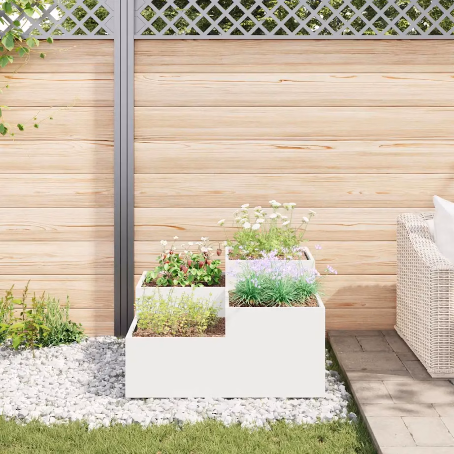 Valge terasest astmeline aia istutuskast, 100 x 100 x 48 cm – 4