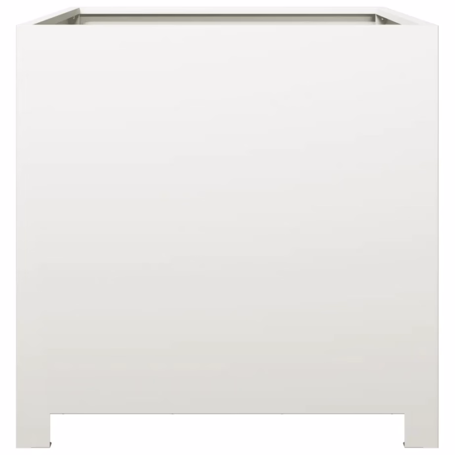 Valge terasest aia taimekast põhjaga, 50 x 50 x 50 cm – 4