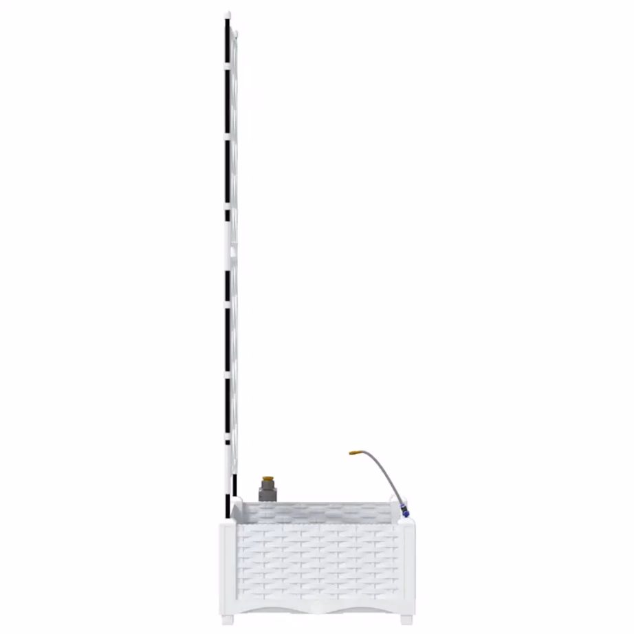 Valge terasest aiapott tugiraami ja kastmissüsteemiga, 40 x 40 x 126 cm – 7