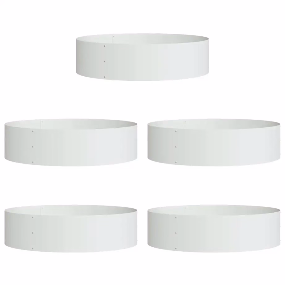 Valge terasest istutusrõngas, 5 tk, 80 x 80 x 20 cm, külmvaltsitud teras – 2