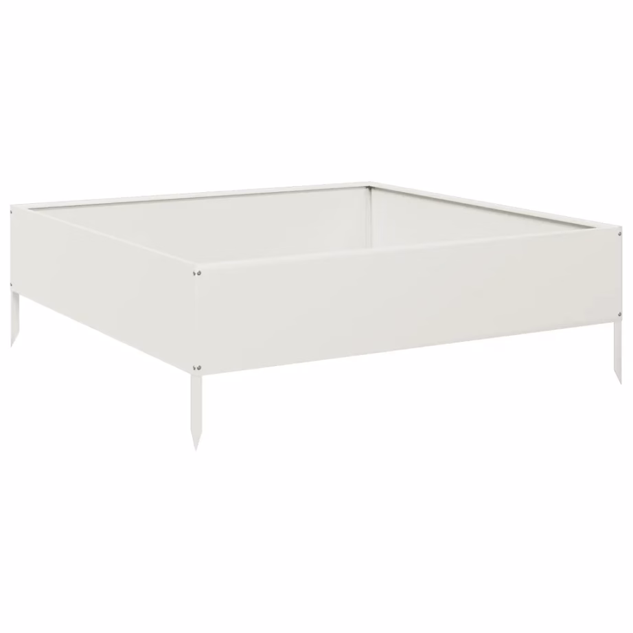 Valge terasest kõrgendatud taimelava avatud põhjaga, 100 x 100 x 33,5 cm – 2