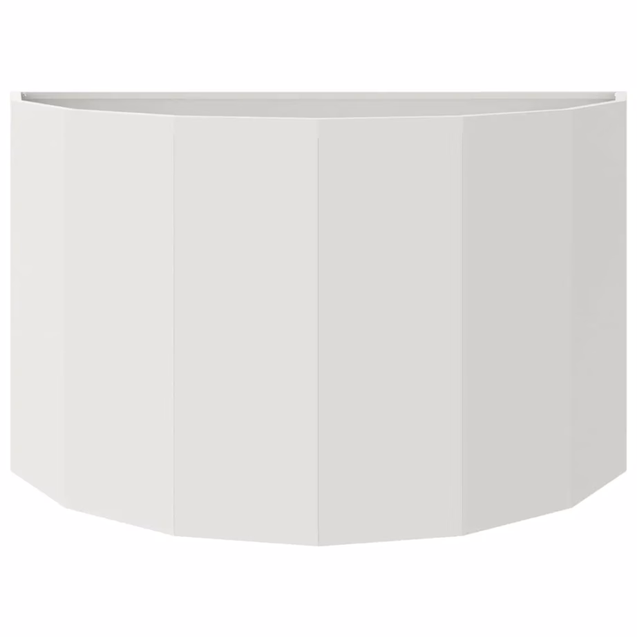 Poolringikujuline valge terasest taimekast, 90 x 45 x 50 cm – 5