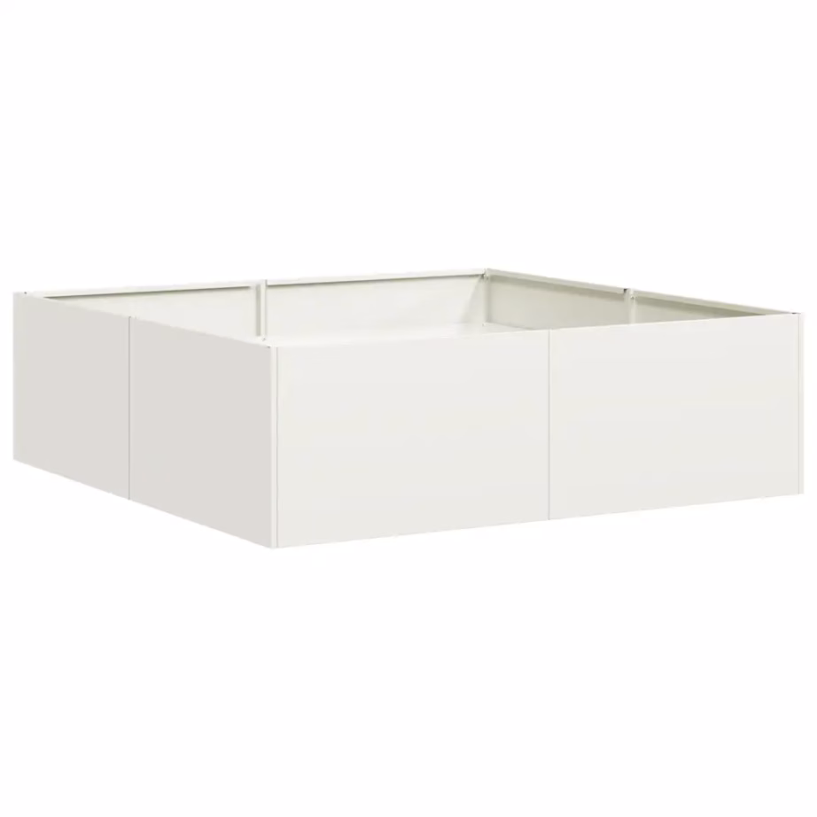Valge terasest taimekast avatud põhjaga, 100 x 100 x 30 cm – 2