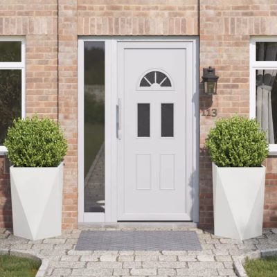 Valge terasest taimekastide komplekt, 2 tk, 50 x 50 x 75 cm