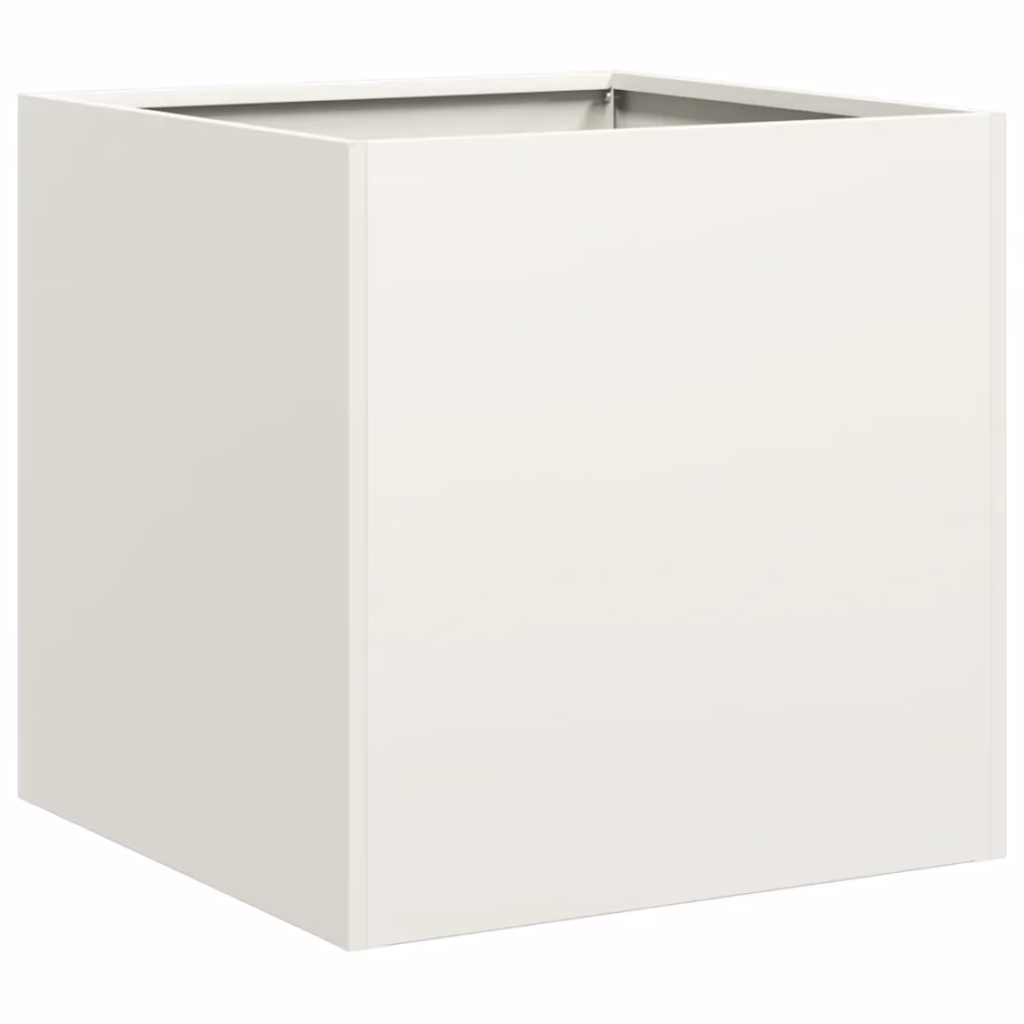 Valge külmvaltsitud terasest taimekast, avatud põhjaga, 40 x 40 x 40 cm – 2