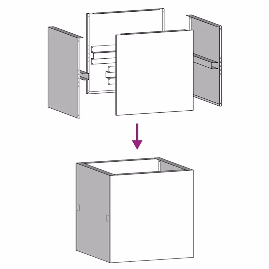 Valge külmvaltsitud terasest taimekast, avatud põhjaga, 40 x 40 x 40 cm – 6