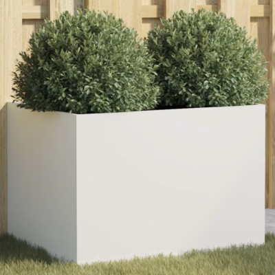 Valge külmvaltsitud terasest taimekast, 62 x 47 x 46 cm